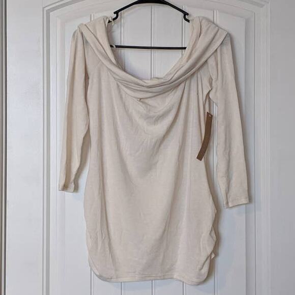 Rachel Rachel Roy Sweater Fold Over Ivory Off-the-shoulder Top 0x Career Cream‎ - Picture 2 of 7